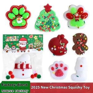 Sıkmak oyuncaklar 2025 noel sınırlı kardan adam ve kedi pençe EVA oyuncak Mini dekompresyon ağacı hediye ile tutam eğlenceli - Product Image 2