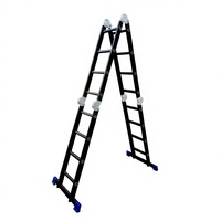 Échelle en aluminium multifonctionnelle, échelle pliante en aluminium avec pieds antidérapants pour l'entretien des entrepôts industriels