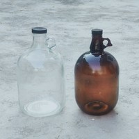 Conteneurs à vin ambrés d'un gallon (4 litres), bocaux à vin de Californie, growler en verre pour bière, bouteille à liqueur de grande capacité avec une poignée