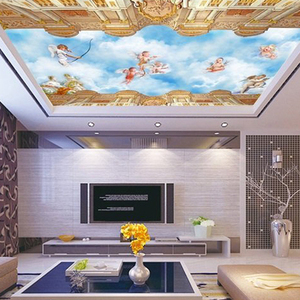 Peinture à l'huile de <span class=keywords><strong>ciel</strong></span> bleu européen Ihouse de Guangzhou, ange de l'église, <span class=keywords><strong>papier</strong></span> <span class=keywords><strong>peint</strong></span> pour <span class=keywords><strong>plafond</strong></span> - Product Image 1