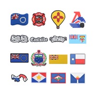Breloques de chaussures en PVC à motifs ethniques et drapeaux nationaux, décorations pour sabots, accessoires de boucles de chaussures détachables DIY, vente en gros