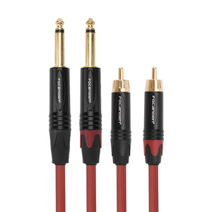 Cable de audio Focanden Dual de 6.35mm a 2RCA, conector macho TRS para equipos de audio y video - Product Image 3