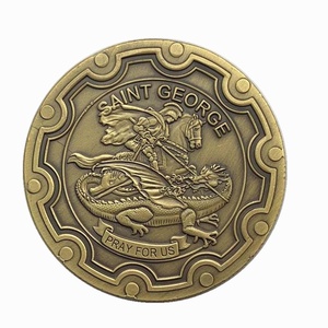 Medalla Conmemorativa Personalizada del Buque Portaaviones Iraqí Abraham Lincoln (CVN-72) Chapada en Hierro y Bronce con San Jorge Guardián Chapado en Oro <span class=keywords><strong>de</strong></span> 25 mm - Product Image 5