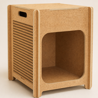 Mesa de Noche de Corcho Rascable sin Herramientas para Gatos, Mesa Auxiliar Multifuncional para Mascotas, Escondite para Entrada Principal, 400 x 400 x 500 mm