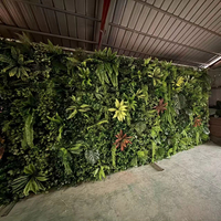 Decoración de Pared Verde Personalizada para Centros Comerciales, Panel de Plantas Verdes Impermeable, Decoración Colgante de Pared, Panel de Plantas Artificiales de Plástico con Protección UV