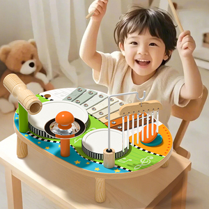 Tavolo Musicale in Legno Letop, Set di Strumenti Musicali per Bambini da 2 a 4 Anni, Giocattolo Educativo Montessori per l'Apprendimento Precoce - Product Image 2