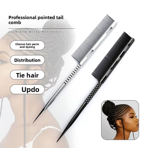 Peine Profesional de Alta Calidad con Punta Dorada de Metal, Acero Inoxidable Iónico, para Cortar el Cabello, con Logotipo Personalizado, <span class=keywords><strong>Resistente</strong></span> <span class=keywords><strong>al</strong></span> Calor, para Barbería - Product Image 4