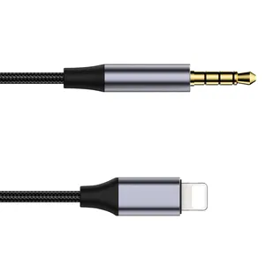 Kabel Aux untuk telepon Aux ke line kabel untuk adaptor mobil 3.5mm Headphone Pria Audio Jack mikrofon headset earphone