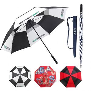 Parapluie de golf promotionnel personnalisé avec impression par sublimation RPET, coupe-vent et logo, cadeau pour voiture, protection solaire UV - Product Image 4