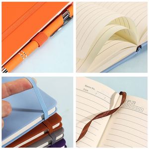Custom <b>A5</b> A6 PU Leather Cover Business School Notebooks Hardcover Thread Sewing Binding Dairy Journal with Pen Holder - Product Image 3