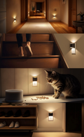 Mini veilleuse murale à éclairage haut et bas avec capteur crépusculaire LED pour chambre, couloir, cuisine