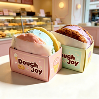 Boîtes d'emballage personnalisées en carton ondulé de qualité alimentaire pour crème, avec sérigraphie et gaufrage, robustes, haut de gamme, pour boulangerie et plats à emporter