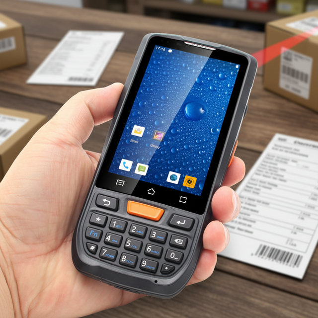 Industrial Rugged Android PDA Barcode Scanner 4G NFC RFID Handheld Terminal with Keyboard IP66 Waterproof Mobile Phone