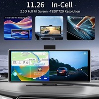 10.26/11.26 pouces double objectif Dash Cam DSP GPS Navigation voiture DVR sans fil Carplay & Android Auto GPS enregistreur vidéo tableau de bord FM AUX