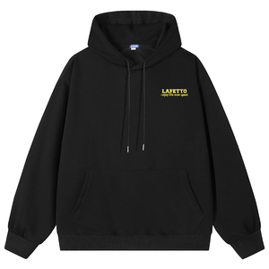 Sudadera con Capucha Extra Grande Unisex LAFETTO, Color Negro Sólido, 100% Poliéster, Informal, con Bolsillo Delantero, Antipilling, para Invierno - Product Image 1