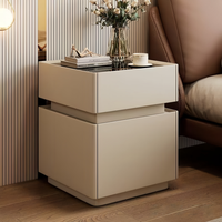Table de chevet intelligente multifonctionnelle moderne avec LED, chargement sans fil, verrouillage par empreinte digitale dissimulé, 3 tiroirs de rangement pour chambre à coucher, assemblée