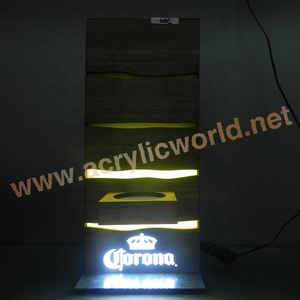 Illuminated Acrylic Liquor Bottle Display Stand LED <b>Bar</b> <b>Shelf</b> Rack for Whiskey Wine & Spirits Custom Logo Available - Product Image 5