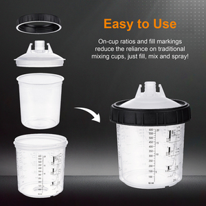 Sơn dùng một lần ly cho <span class=keywords><strong>HVLP</strong></span> và lvlp súng phun, trộn & sơn súng phun cup 20 ounce 600 ml Kit - Product Image 3