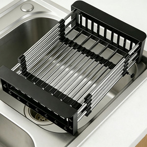 Telescopic Adjustable Stainless Steel Standing Sink Drain Rack for Kitchen Use Dish Bowl Fruit &amp; <strong>Veg</strong> <strong>Storage</strong> - Product Image 5