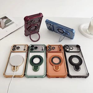 Coque magnétique transparente antichoc avec anneau support et béquille pour iPhone 18 17 Pro Max - Product Image 2