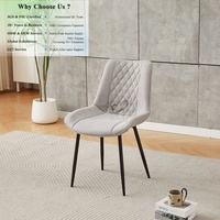 Chaise de salle à manger économique OKAY, vente en gros, banquet, restaurant, faible coût, matelassée, moderne, minimaliste, aspect lin, chaises de salle à manger en tissu