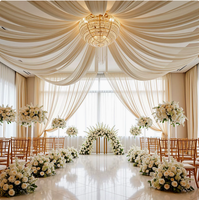 Installation artistique éolienne : Rideau transparent arc-en-ciel en tissu, décoration suspendue pour événements extérieurs, toile de fond pour mariages et fêtes, décoration de plafond nuage