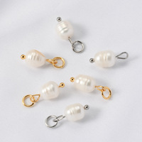 Charmes de perles d'eau douce pour bricolage pendentif en acier inoxydable argent or pendentifs à breloques en perles naturelles pour la fabrication de bijoux