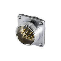 Connecteur circulaire industriel M16 P16 à montage sur bride carrée, prise mâle 2-10 broches, fiche aviation, type RF DIN aérospatial en alliage de zinc