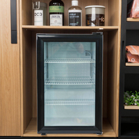 Réfrigérateur portable 59L à porte française, refroidisseur de boissons et de chocolat pour voiture et hôtel, mini-réfrigérateur alimenté par batterie