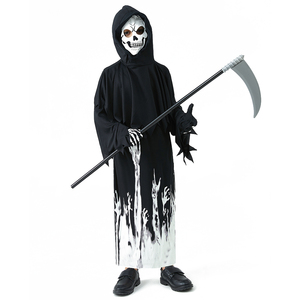Disfraz Infantil de Halloween XJ NNew, Guadaña de Monstruo, Mensajero Oscuro, Fantasma, Grim Reaper, Brillante en la Oscuridad, 100% Poliéster - Product Image 2