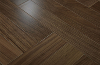 Plancher en parquet, plancher en blocs avec motif de coquillages incrustés, plancher en bois d'ingénierie, planchers multicouches