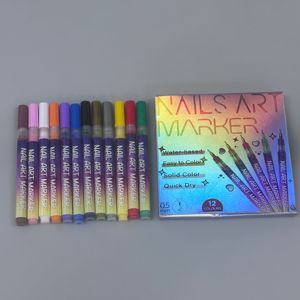 Juego de Marcadores para Decoración de Uñas, 12 Colores, Bolígrafo Líquido Profesional, Herramientas para Diseño de Uñas DIY, Portátil, con Patrones Florales - Product Image 3