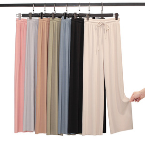 Nouveau design été femmes pantalons à jambes larges minceur décontracté <span class=keywords><strong>pantalon</strong></span> évasé <span class=keywords><strong>taille</strong></span> <span class=keywords><strong>haute</strong></span> lâche Culottes - Product Image 2