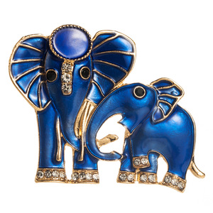 Broche américano-européenne unique unisexe broche accessoire vente à chaud nouvelle goutte d'huile mère-<span class=keywords><strong>fille</strong></span> éléphant chanceux fabriqué en alliage de qualité supérieure - Product Image 5