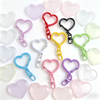 Porte-clés cœur couleur bonbon avec mousqueton, crochets de fixation pour la fabrication de bijoux DIY