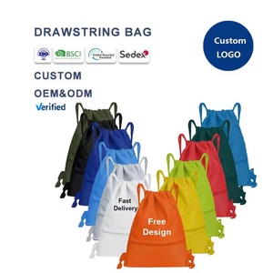 Personalized Promotional Outdoor Waterproof Custom Logo Sport Draw String <b>Backpack</b> Lightweight Portable Nylon <b>Drawstring</b> Bag - Product Image 1