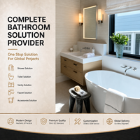 Ensemble de salle de bain complet de style nordique haut de gamme avec miroir mural personnalisé, éclairage et toilettes intelligentes pour les fournisseurs de solutions de construction