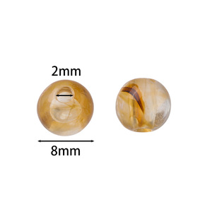 Perles rondes en acrylique de 8 mm, trou droit, perles en vrac pour la fabrication de bracelets, accessoires de bijouterie - Product Image 2