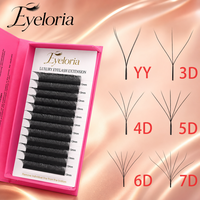 Extensions de cils individuels en forme de W 3D-8D, faux cils 3D 4D 5D 9D 10D, cils trèfle, extensions de cils marque privée