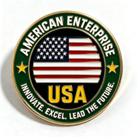 Ensemble de médailles personnalisées pour récompenses d'entreprise, badge de reconnaissance professionnelle en émail dur avec ruban pour les cadeaux de réunion annuelle des employés