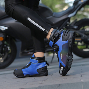 Chaussures de <span class=keywords><strong>Moto</strong></span> et Vélo de Route Tendance Jeune en Cuir, à <span class=keywords><strong>Talon</strong></span> Plat, Semelle Crantée en Caoutchouc, Frein Intégré, Bottes de <span class=keywords><strong>Moto</strong></span> Étanche - Product Image 5