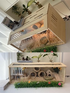 Habitat e Trasportino in Legno a Doppia Porta per Più Animali con Design Classico di Lusso per Quaglie, Ricci, Criceti e Altri - Product Image 3