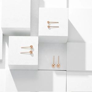 Xinfly Fine Jewelry - Aretes de Oro Sólido de 18 Quilates con Bola Redonda Minimalista para Mujer - Product Image 3