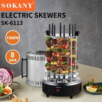 Sokany four électrique maison barbecue sans fumée barbecue grill automatique rotatif brochettes de barbecue grillagé kebab machine barbecue tasse