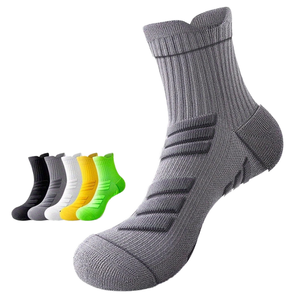 Crew Knitted Cushioning Sports <b>Socks</b> Taiwan Made Standard Thickness Shock Absorbing Mid-Calf Athletic <b>Socks</b> - Product Image 1