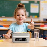 Kabellose Wiederaufladbare Edelstahl-Lunchbox Elektrischer Tragbarer Speisenwärmer mit Digitaler Steuerung und Timer-Funktion für Fabrikarbeiter