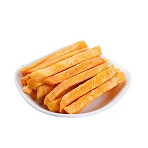 Bulk 4kg*2bags china yellow dried vacuum fried sweet potato slips wholesale price fries stick cutting dry sweet potato chips