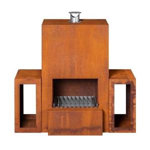 Barbecue au gaz propane JYL, fabricant, moderne, naturel, rectangulaire, en acier corten, foyer, cuisine extérieure, patio, fêtes - Product Image 1