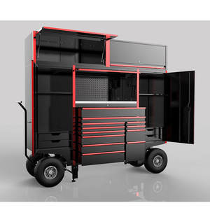 Chariot d'atelier professionnel de 100 pouces avec plateau supérieur démontable, frein hydraulique, roues de sécurité, chariot de garage avec grandes roues - Product Image 2