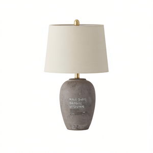 Lampe de table en céramique Nourison Home, 23 pouces, marron grisâtre, style rustique campagnard, abat-jour beige, éclairage de chambre à coucher - Product Image 1